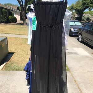 Strapless black dress